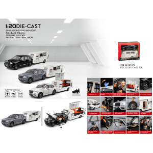 CZ187B Модель Cullinan Car with Caravan 3 Colors Pull Back 1:24