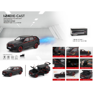 CZ166D-1 Модель Spray BMW XM Black Samurai Special Edition Car with Spray Bottle, Friction-Powered 1:24