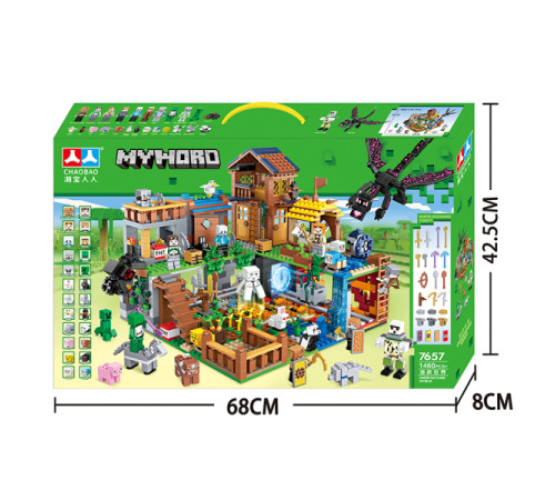 Конструктор Майнкрафт 1460 деталей № 7657